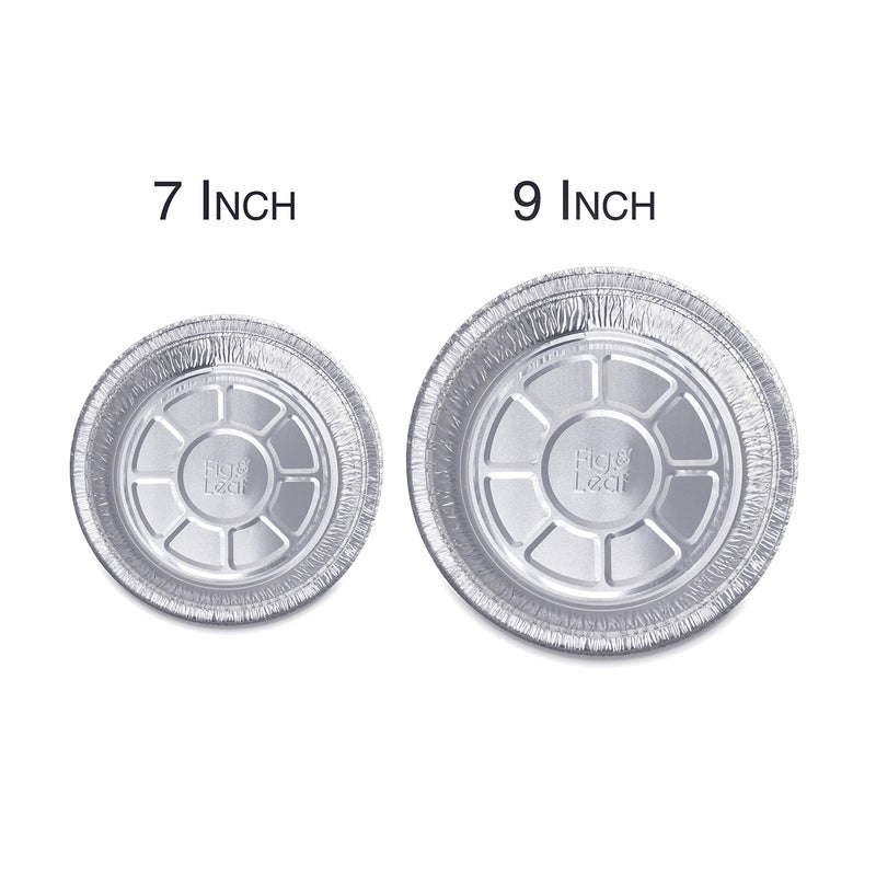 Fig & Leaf (60 Pack) Premium 7-Inch Round Foil Pans with Plastic Dome Lids l Heavy Duty l Disposable Aluminum Tin for Roasting, Baking, or Cooking - Image 5